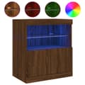 Miniatyrbillede 2 af 11: vidaXL skænk med LED-lys 60x37x67 cm brun egetræsfarve
