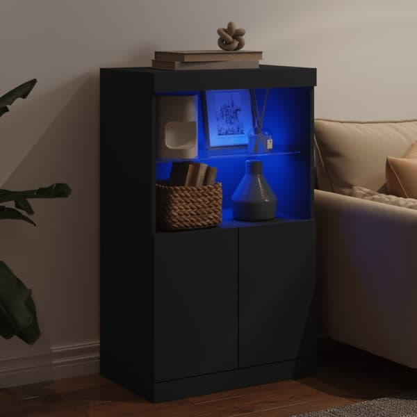 vidaXL Senkki LED-valoilla musta 60,5x37x100 cm