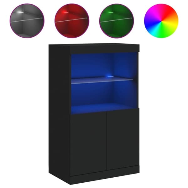 vidaXL Senkki LED-valoilla musta 60,5x37x100 cm