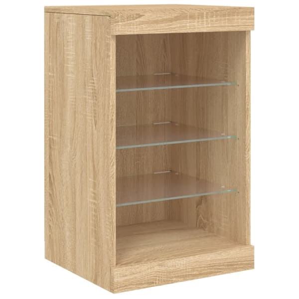 vidaXL skænk med LED-lys 41x37x67 cm sonoma-eg