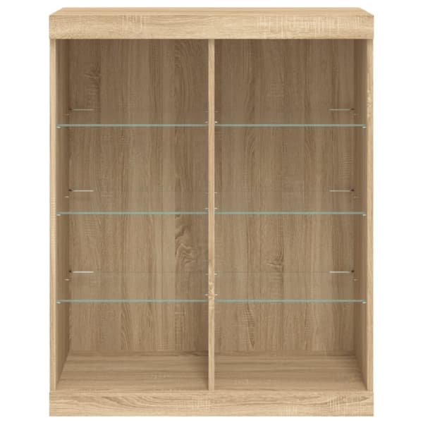 vidaXL Skänk med LED-belysning sonoma-ek 81x37x100 cm