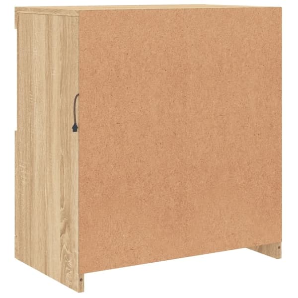 vidaXL Skjenk med LED-lys sonoma eik 60,5x37x67 cm