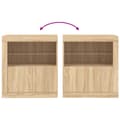 Miniatyrbilde 10 av 11: vidaXL Skjenk med LED-lys sonoma eik 60,5x37x67 cm
