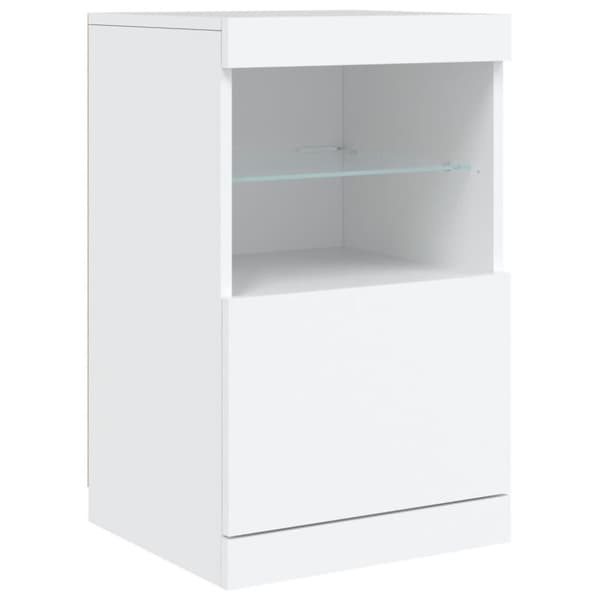 vidaXL Skjenk med LED-lys hvit 41x37x67 cm