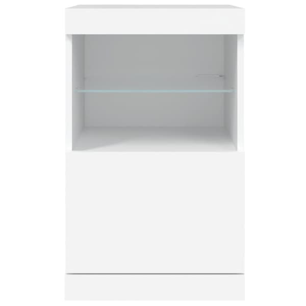 vidaXL Skjenk med LED-lys hvit 41x37x67 cm