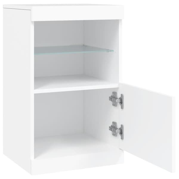 vidaXL Skjenk med LED-lys hvit 41x37x67 cm