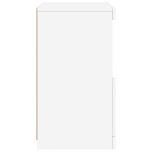 vidaXL Skjenk med LED-lys hvit 41x37x67 cm