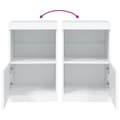 Miniatyrbilde 10 av 11: vidaXL Skjenk med LED-lys hvit 41x37x67 cm