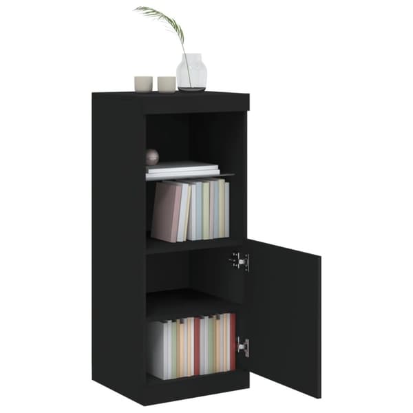 vidaXL skænk med LED-lys 41x37x100 cm sort