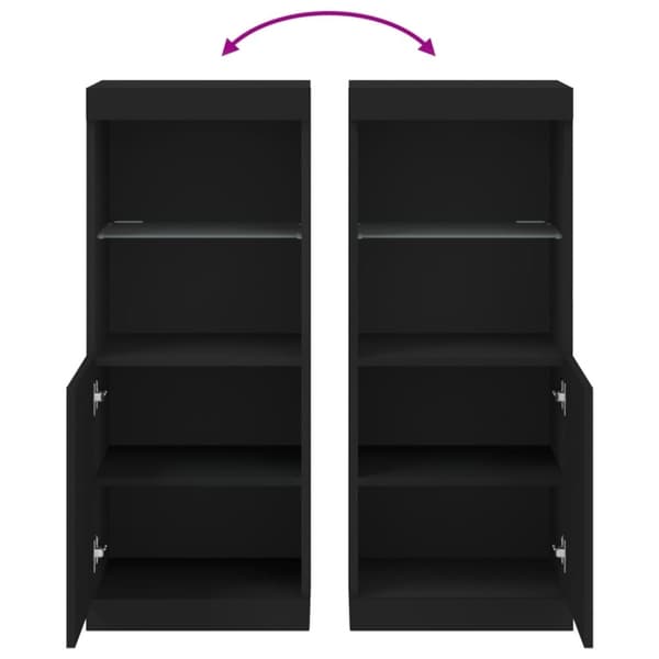 vidaXL skænk med LED-lys 41x37x100 cm sort