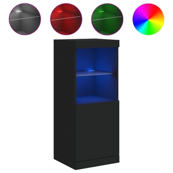vidaXL skænk med LED-lys 41x37x100 cm sort