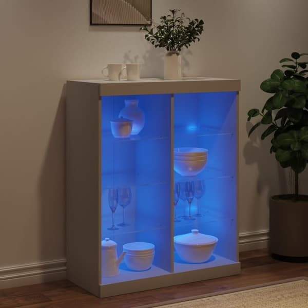 vidaXL Senkki LED-valoilla valkoinen 81x37x100 cm