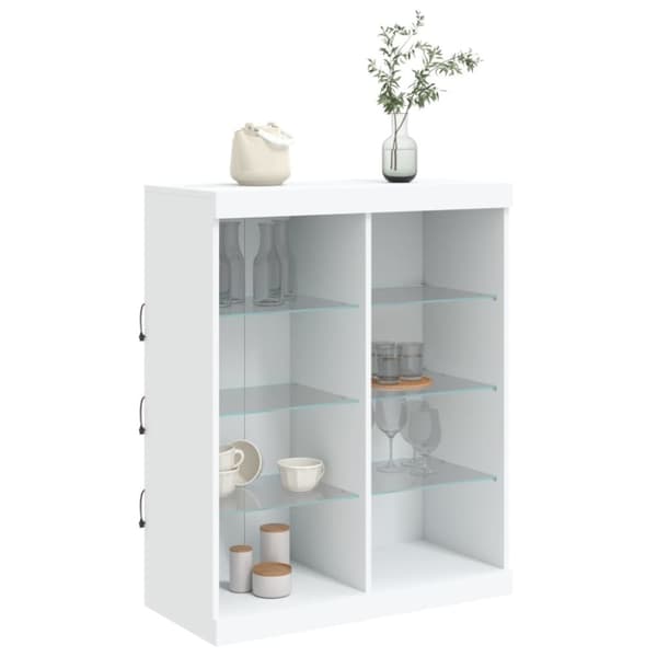 vidaXL Senkki LED-valoilla valkoinen 81x37x100 cm