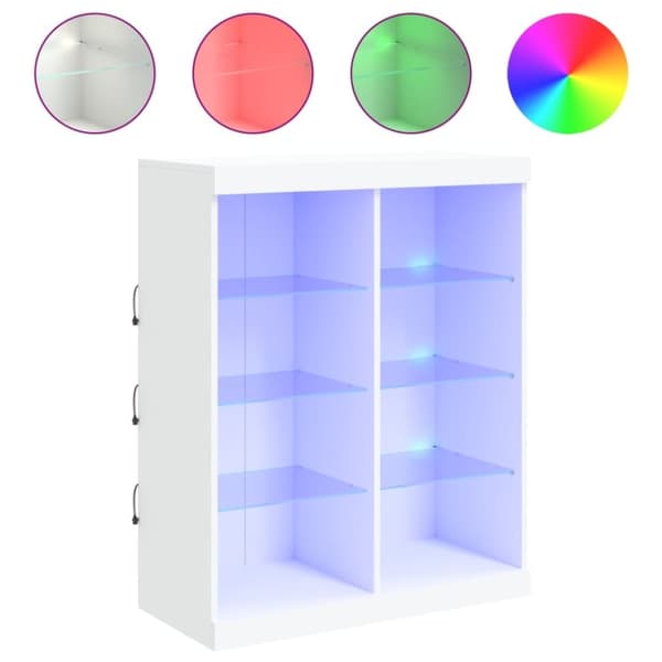 vidaXL Senkki LED-valoilla valkoinen 81x37x100 cm