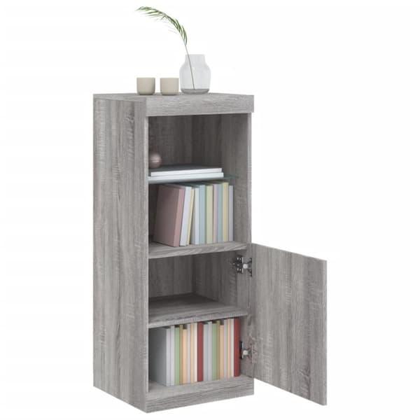 vidaXL skænk med LED-lys 41x37x100 cm grå sonoma-eg