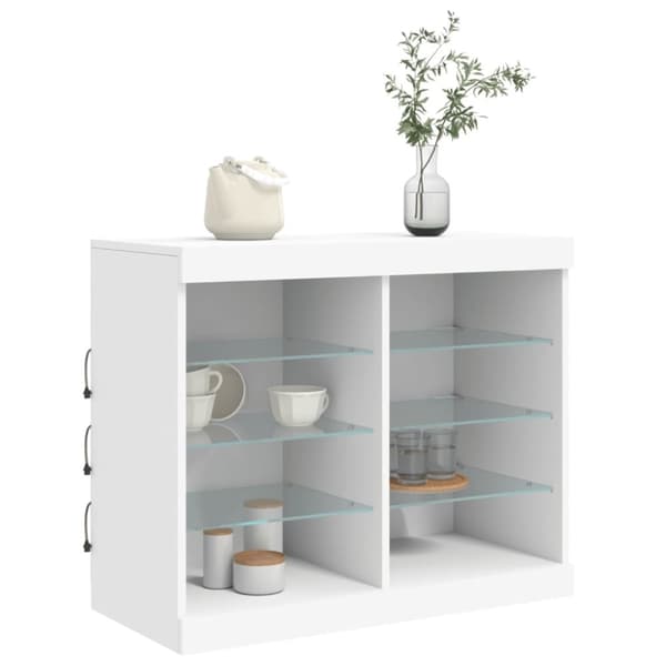 vidaXL Senkki LED-valoilla valkoinen 81x37x67 cm