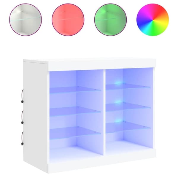 vidaXL Senkki LED-valoilla valkoinen 81x37x67 cm