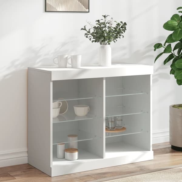vidaXL Senkki LED-valoilla valkoinen 81x37x67 cm