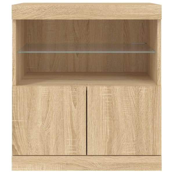 vidaXL Senkki LED-valoilla Sonoma-tammi 60x37x67 cm