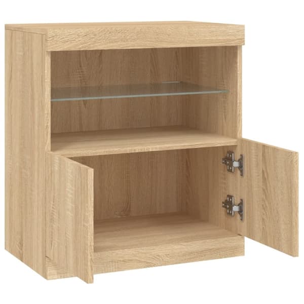 vidaXL Senkki LED-valoilla Sonoma-tammi 60x37x67 cm