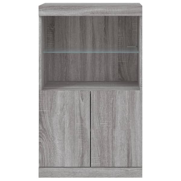 vidaXL skænk med LED-lys 60,5x37x100 cm grå sonoma-eg