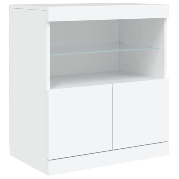 vidaXL Skänk med LED-belysning vit 60x37x67 cm