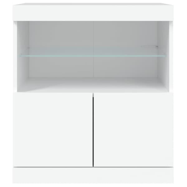vidaXL Skänk med LED-belysning vit 60x37x67 cm