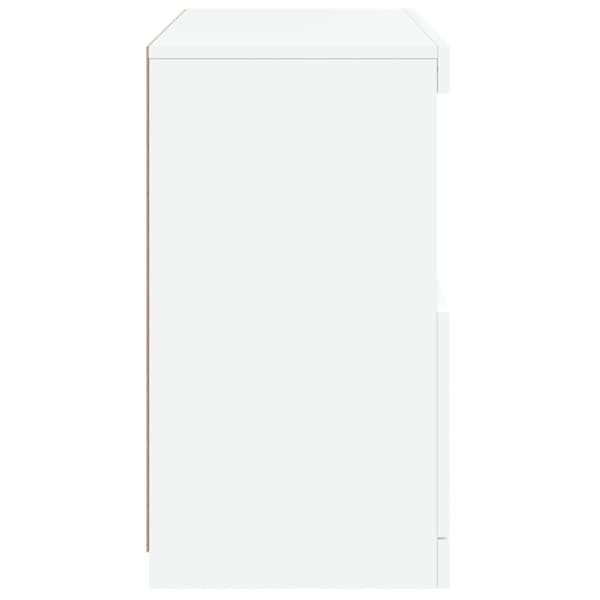vidaXL Skänk med LED-belysning vit 60x37x67 cm