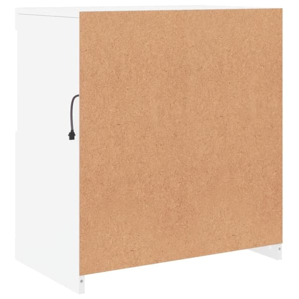 vidaXL Skänk med LED-belysning vit 60x37x67 cm