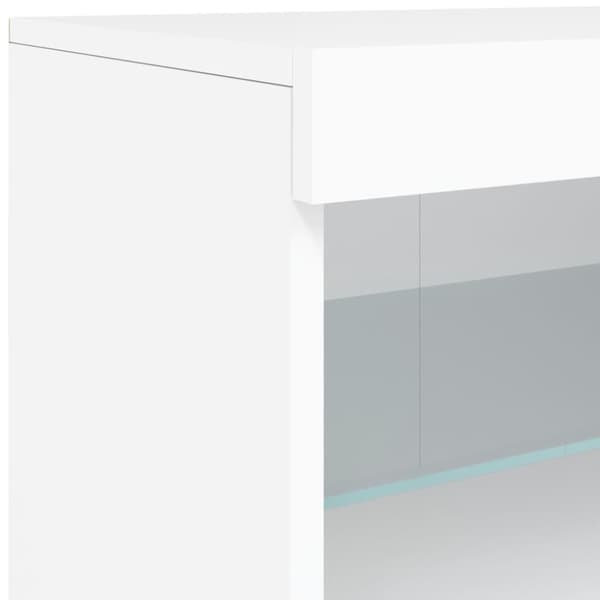 vidaXL Skänk med LED-belysning vit 60x37x67 cm
