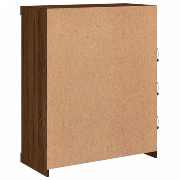 vidaXL Skänk med LED-belysning brun ek 81x37x100 cm