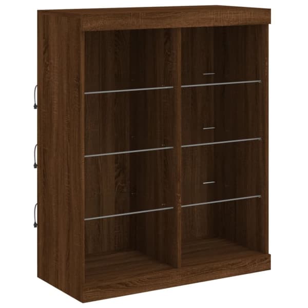 vidaXL Skänk med LED-belysning brun ek 81x37x100 cm