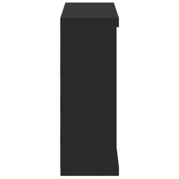 vidaXL skænk med LED-lys 81x37x100 cm sort