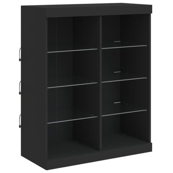 vidaXL skænk med LED-lys 81x37x100 cm sort