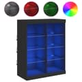 Miniatyrbillede 1 af 11: vidaXL skænk med LED-lys 81x37x100 cm sort