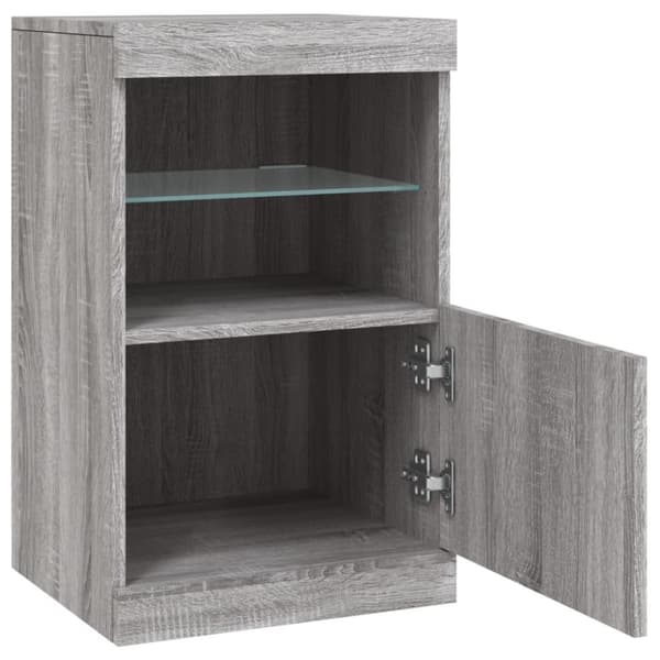 vidaXL Skänk med LED-belysning grå sonoma 41x37x67 cm