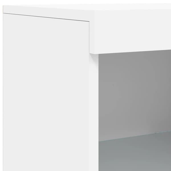 vidaXL Skjenk med LED-lys hvit 41x37x100 cm