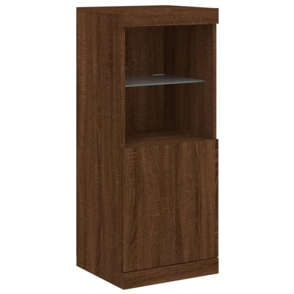 vidaXL Skjenk med LED-lys brun eik 41x37x100 cm
