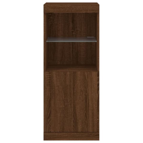 vidaXL Skjenk med LED-lys brun eik 41x37x100 cm