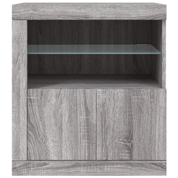 vidaXL skænk med LED-lys 60,5x37x67 cm grå sonoma-eg