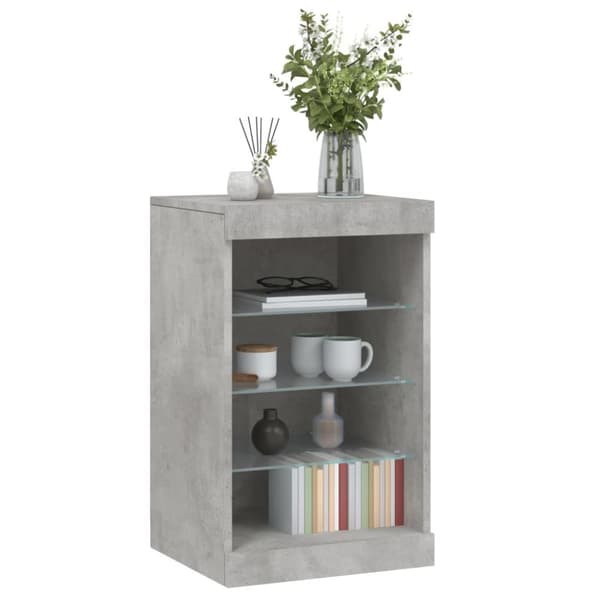 vidaXL skænk med LED-lys 41x37x67 cm betongrå