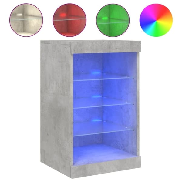 vidaXL skænk med LED-lys 41x37x67 cm betongrå