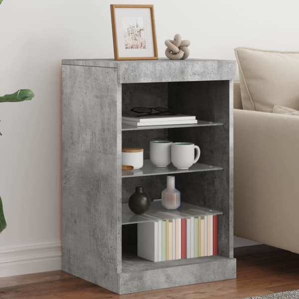 vidaXL skænk med LED-lys 41x37x67 cm betongrå