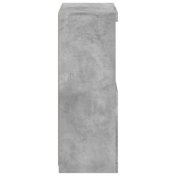 vidaXL Skänk med LED-belysning betonggrå 60,5x37x100 cm