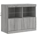 Miniatyrbilde 3 av 11: vidaXL Skjenk med LED-lys grå sonoma 81x37x67 cm