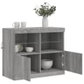 Miniatyrbilde 5 av 11: vidaXL Skjenk med LED-lys grå sonoma 81x37x67 cm