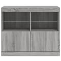 Miniatyrbilde 6 av 11: vidaXL Skjenk med LED-lys grå sonoma 81x37x67 cm