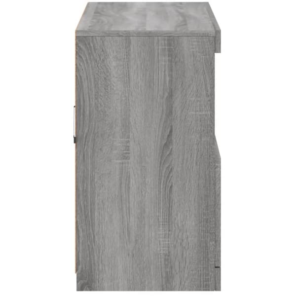 vidaXL Skjenk med LED-lys grå sonoma 81x37x67 cm