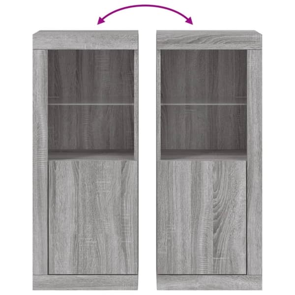 vidaXL Senkki LED-valoilla harmaa Sonoma 41x37x100 cm