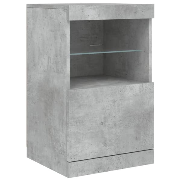 vidaXL Skjenk med LED-lys betonggrå 41x37x67 cm